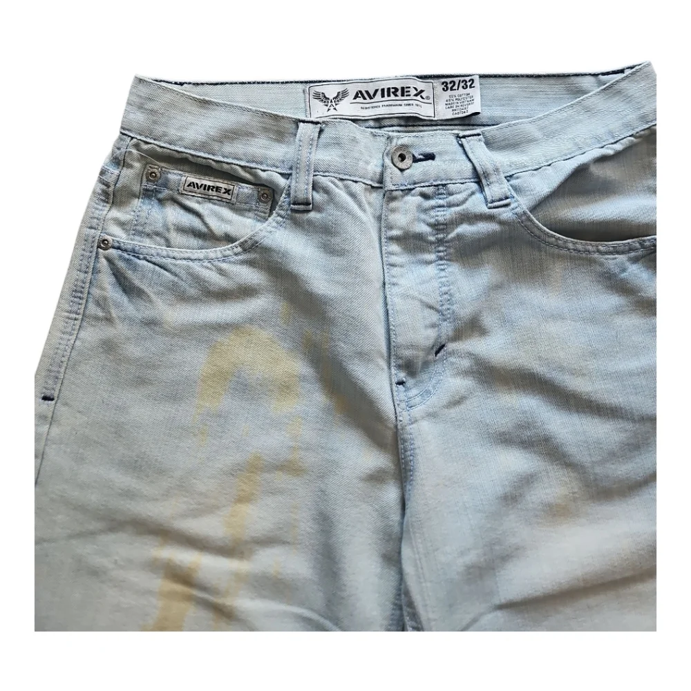 Avirex Vintage Jeans. Light Wash, Loose Fit, Embroidered Pockets. Mens 32/32
